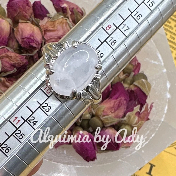 Clear phantom quartz silver victorian gem ring - Picture 3 of 10